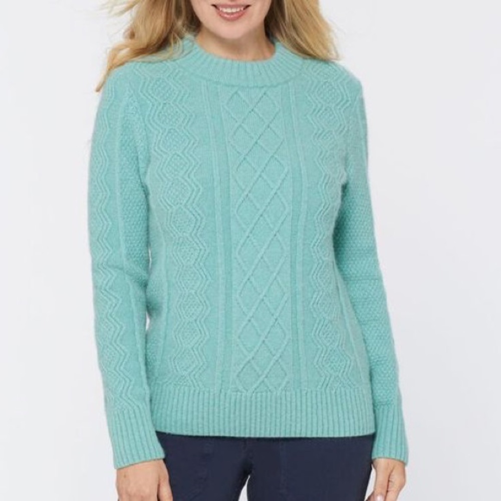 Duluth Trading Woolpaca Crewneck Sweater aqua NWT